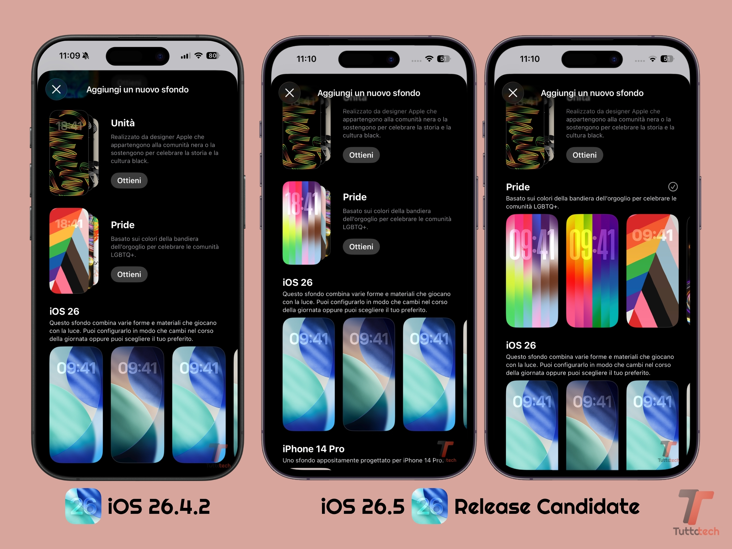 Apple iOS 26.5 RC - Sfondo Collezione Pride 2026
