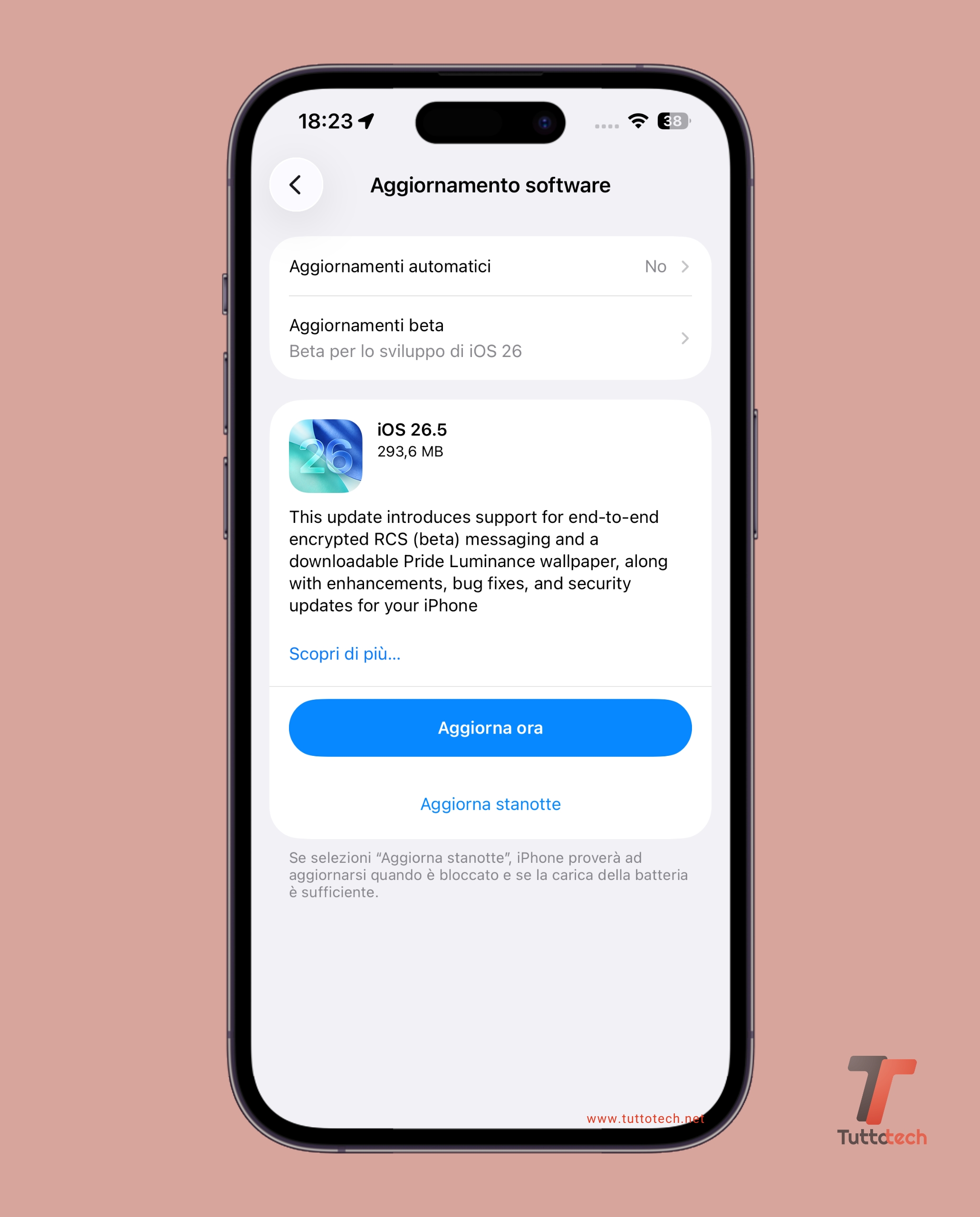 Apple iOS 26.5 RC2 on iPhone 14 Pro