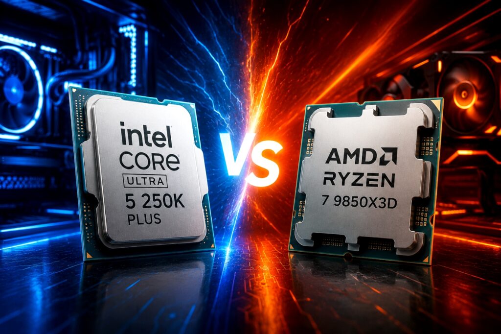 Intel Core Ultra 5 250K Plus vs AMD Ryzen 7 9850X3D: quale scegliere e perché