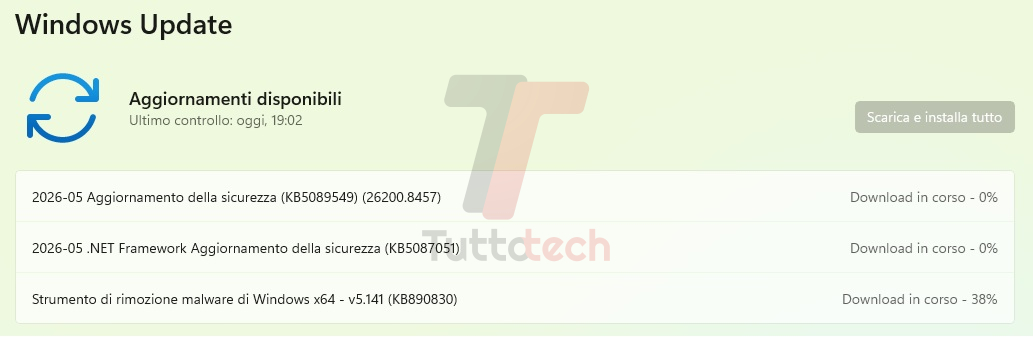 Windows 11 25H2 - Patch Tuesday di maggio 2026