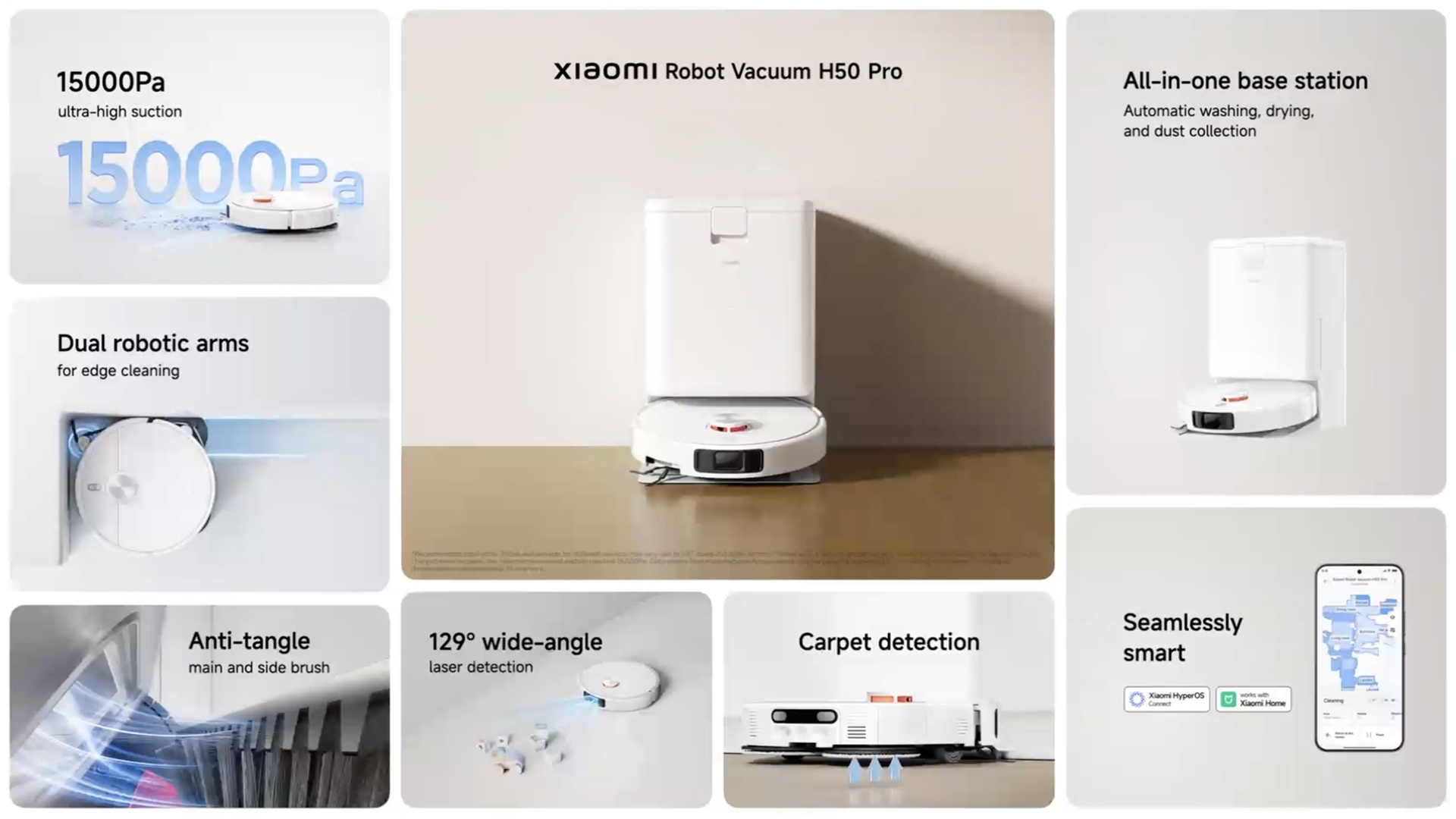 Xiaomi Robot Vacuum H50 Pro uff specs highlights