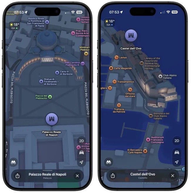 Apple Maps accoglie Roma e Napoli tra le città con vista dettagliata, monumenti 3D e navigazione avanzata 5