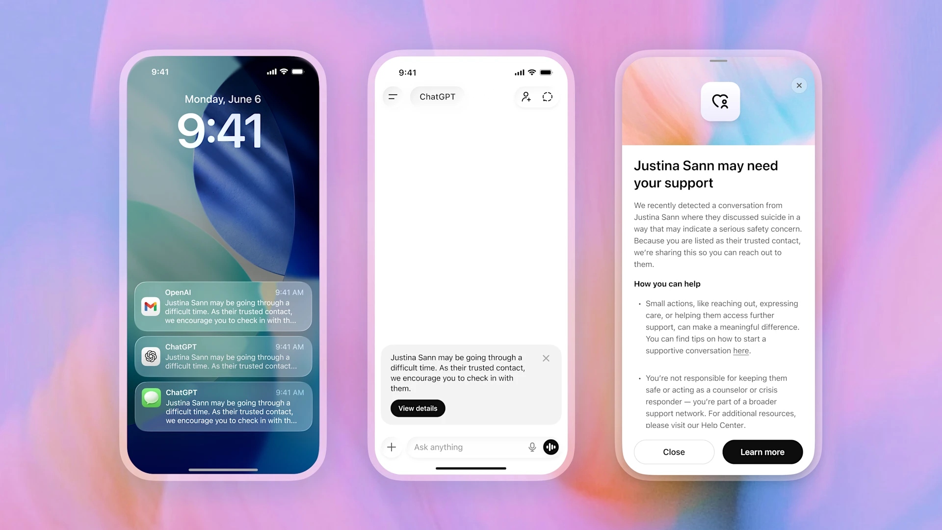 openai chatgpt trusted contact