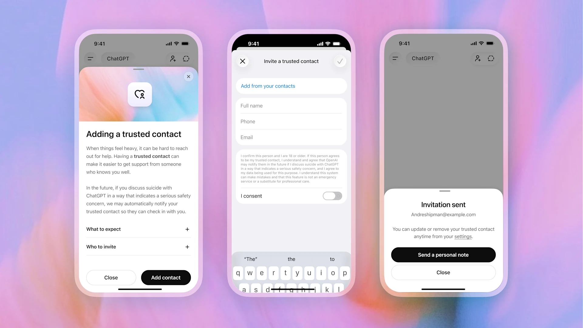 openai chatgpt trusted contact