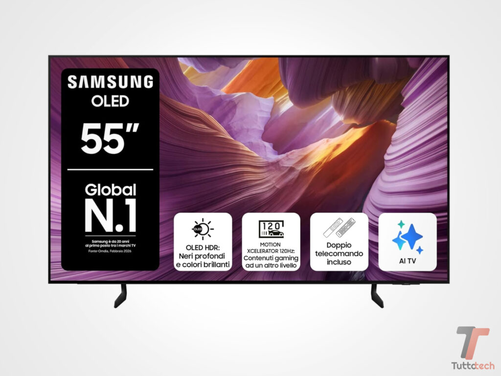 Samsung OLED S85F 55" al minimo storico: il TV con Vision AI crolla a soli 667€ su Amazon 1