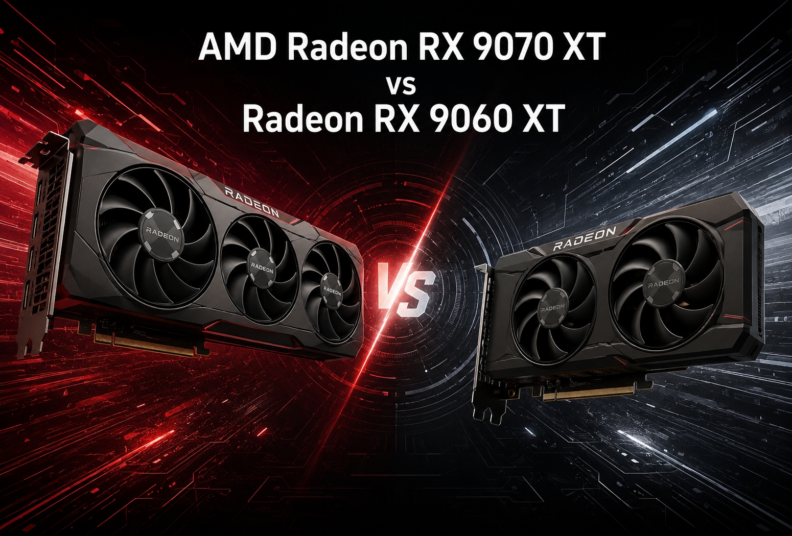 Radeon 9070 xt vs 9060 XT copertina