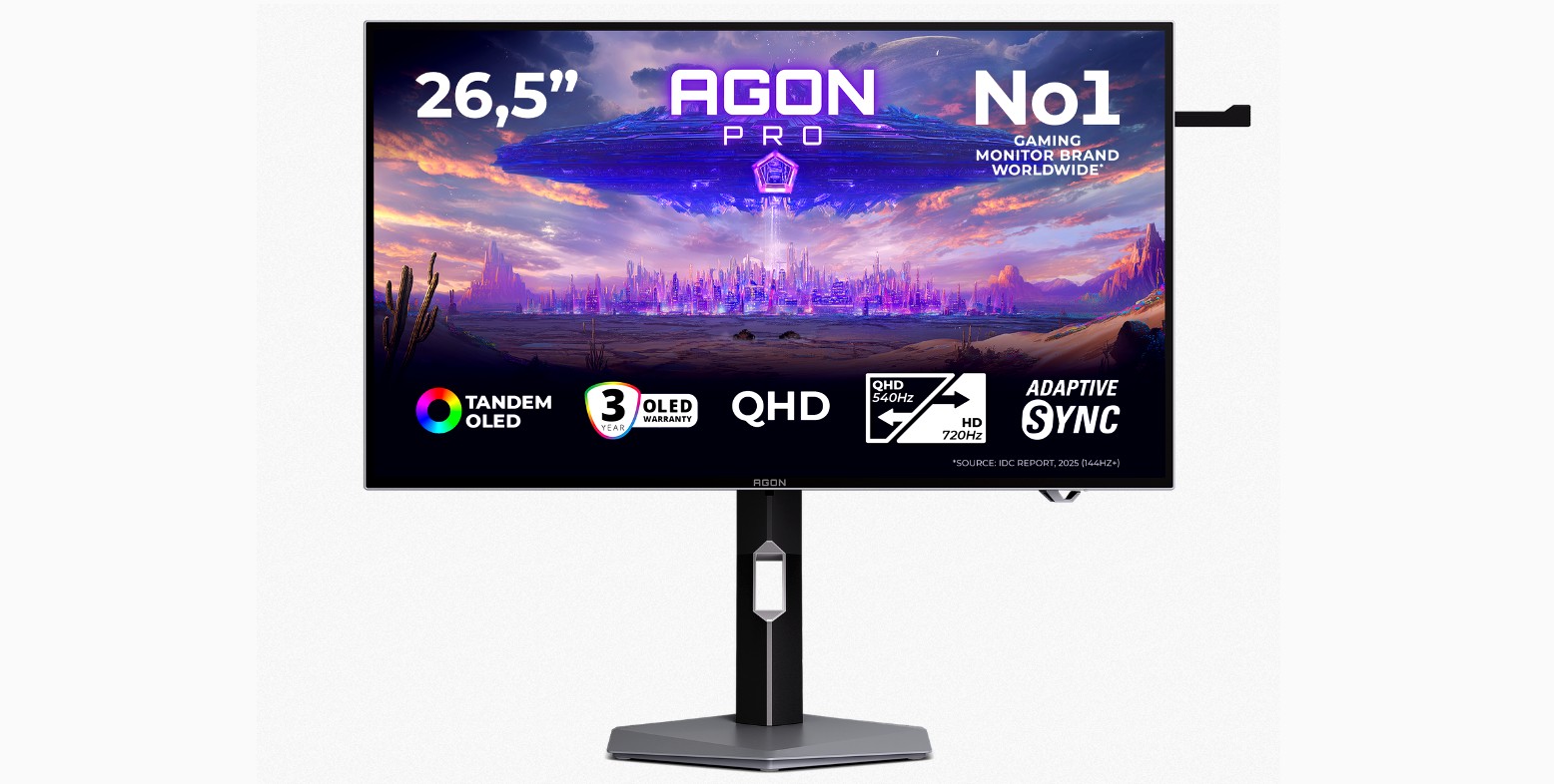 AGON PRO AGP277QKDC è il monitor gaming Tandem WOLED con Dual Frame Mode fino a 720 Hz 10