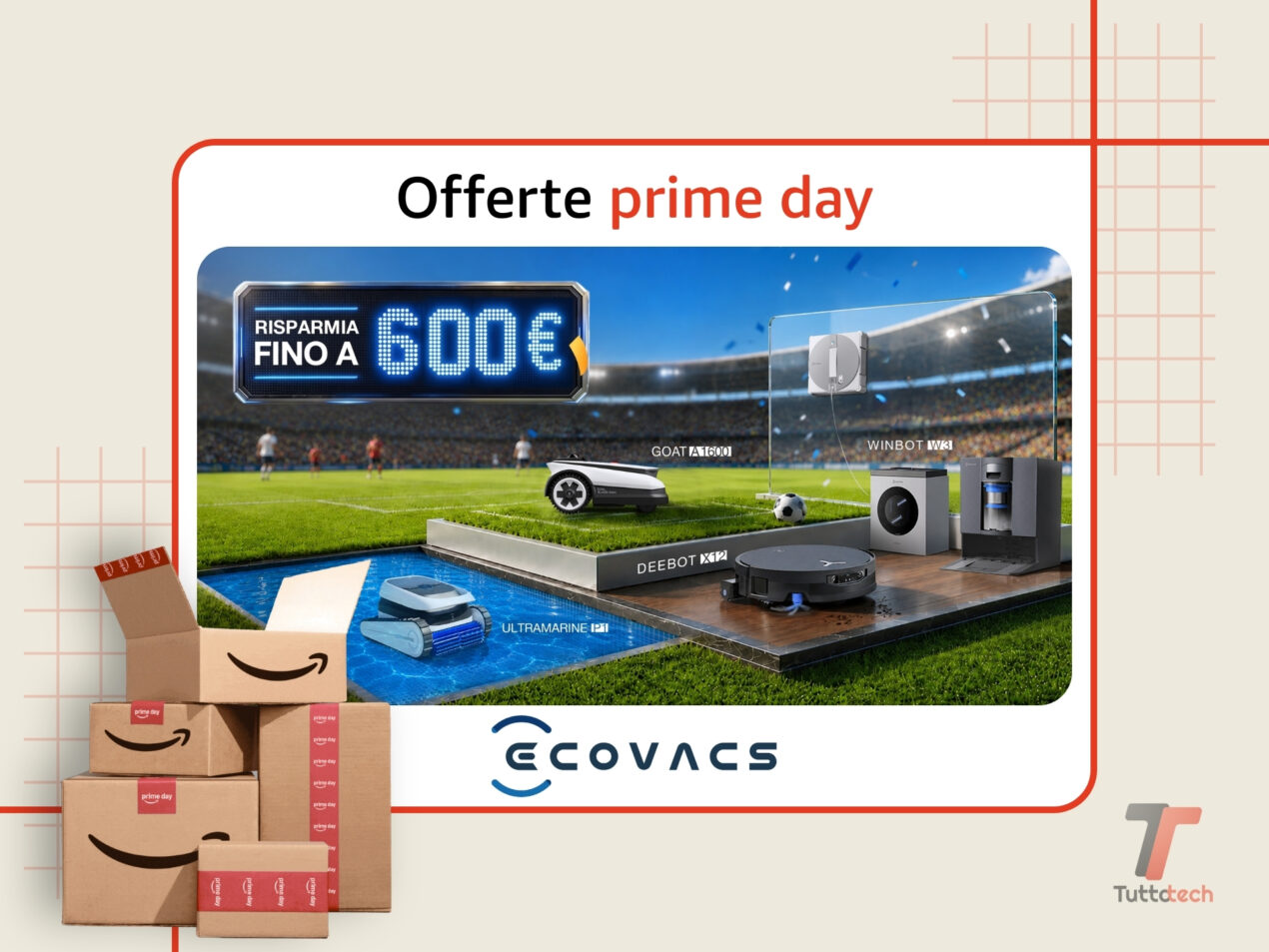 ECOVACS vuole aiutarvi con le pulizie di casa: il Prime Day porta fino al 40% di sconto