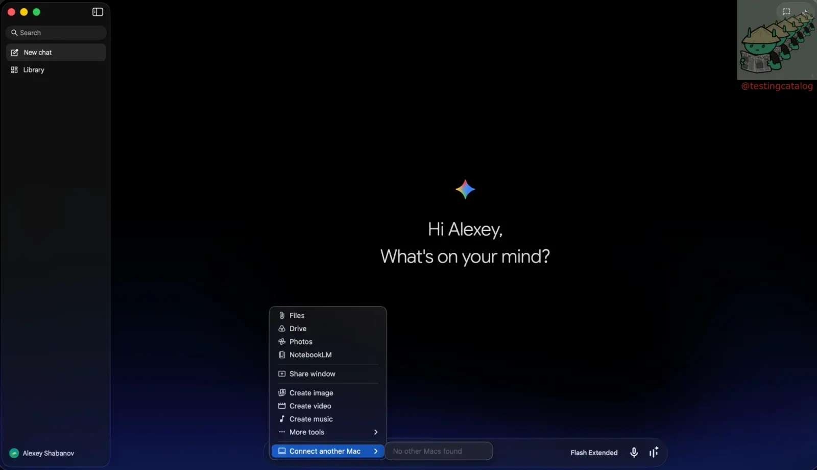 App Gemini per macOS - Connetti un altro Mac TestingCatalog