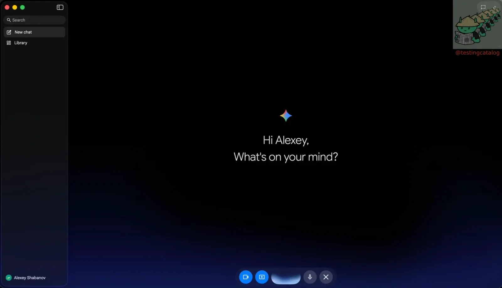 App Gemini per macOS - Nuova UI Gemini Live TestingCatalog