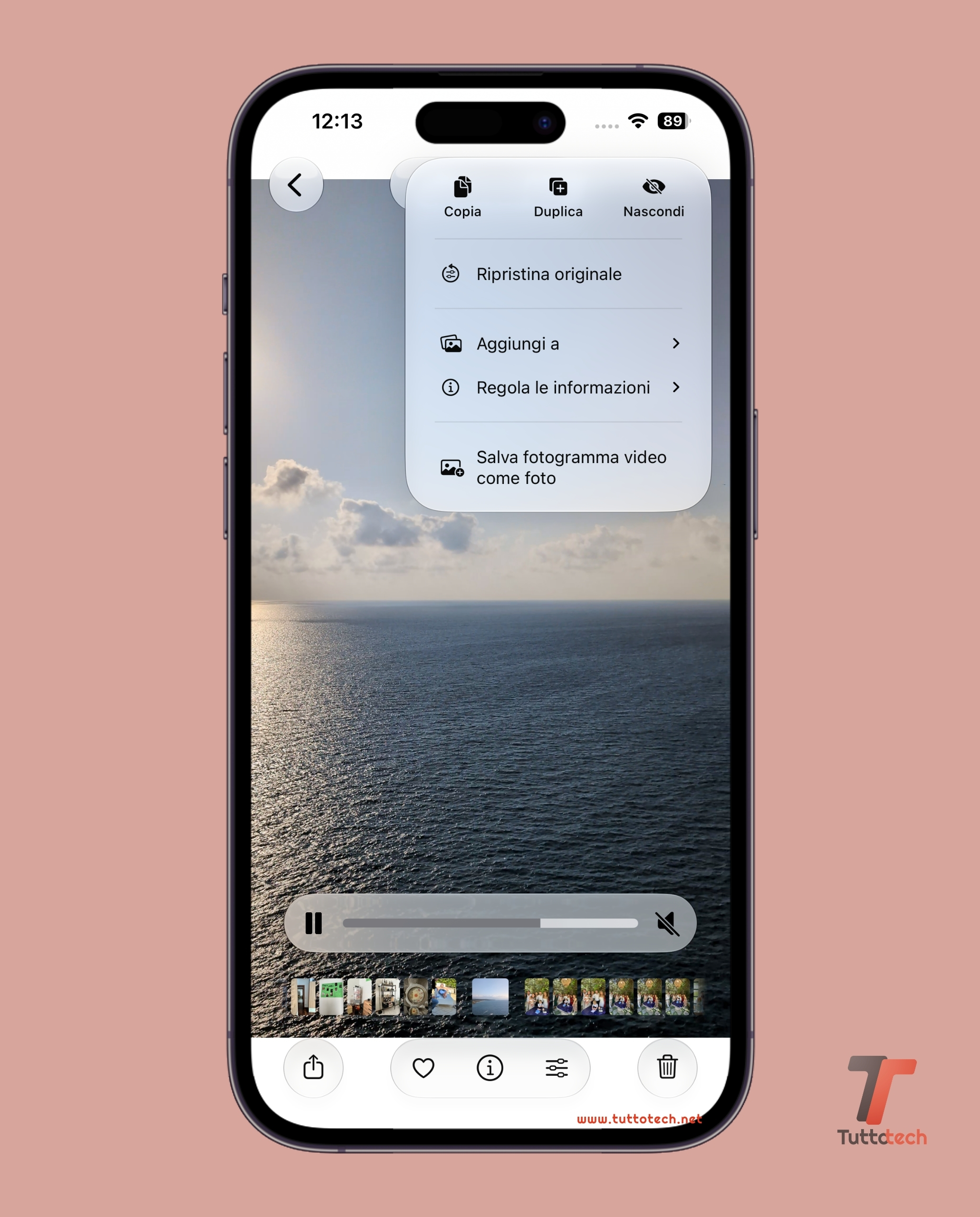 Apple iOS 27 - Beta 1 - Salva fotogramma video come foto