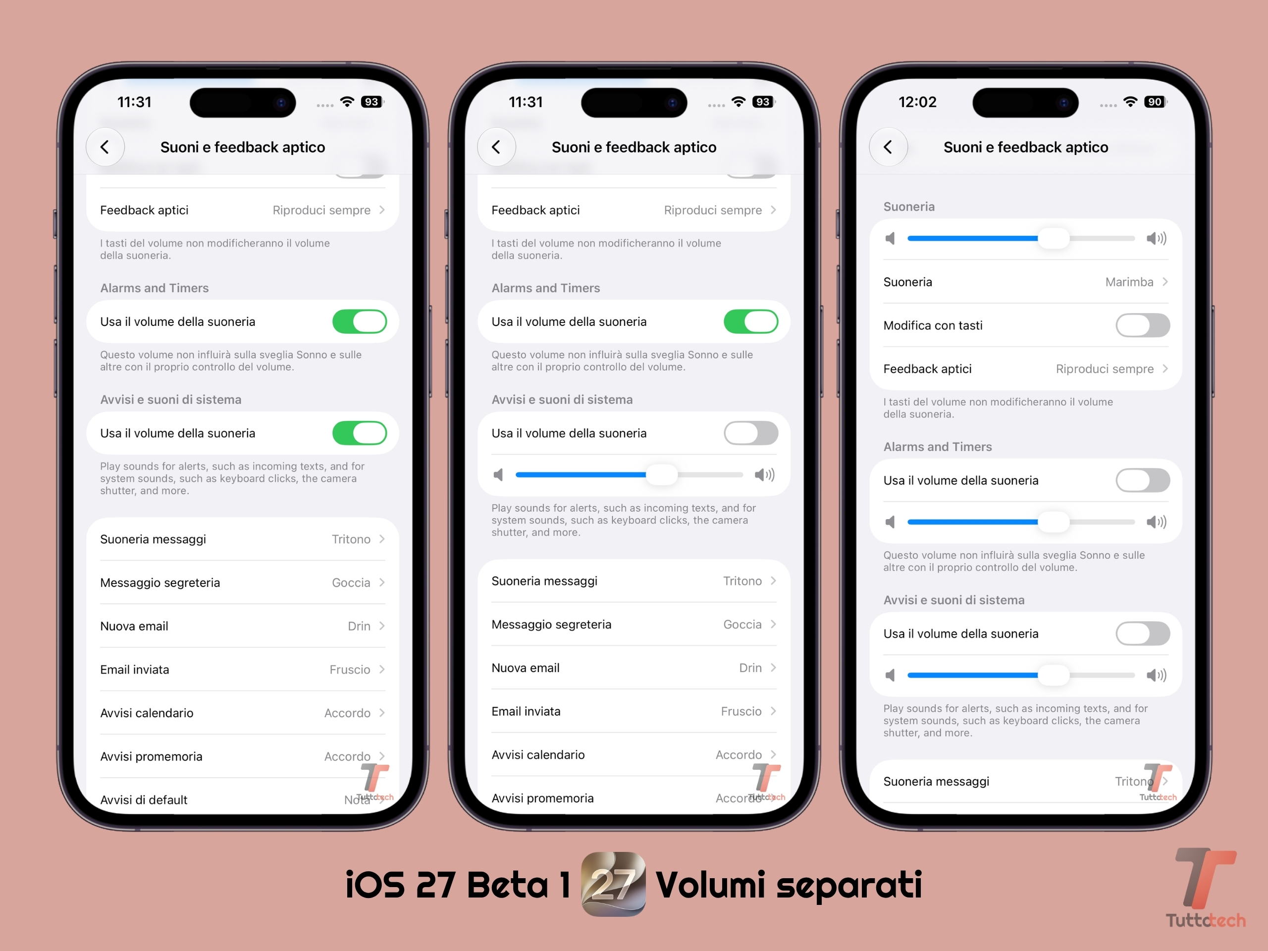 Apple iOS 27 - Beta 1 - Volumi separati