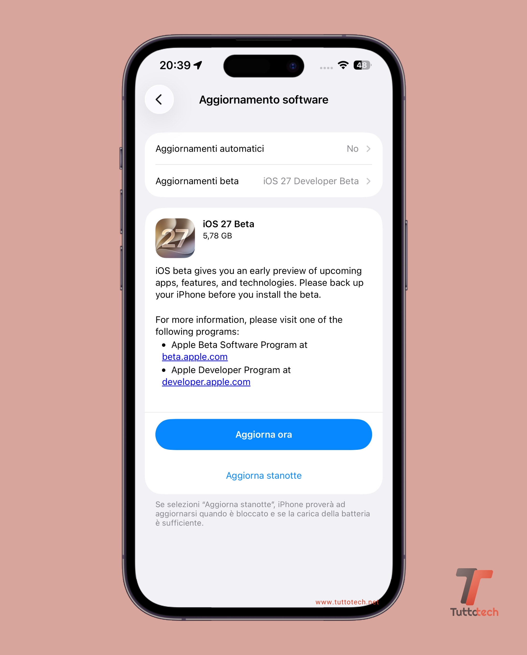 Apple iOS 27 Beta 1 on iPhone 14 Pro