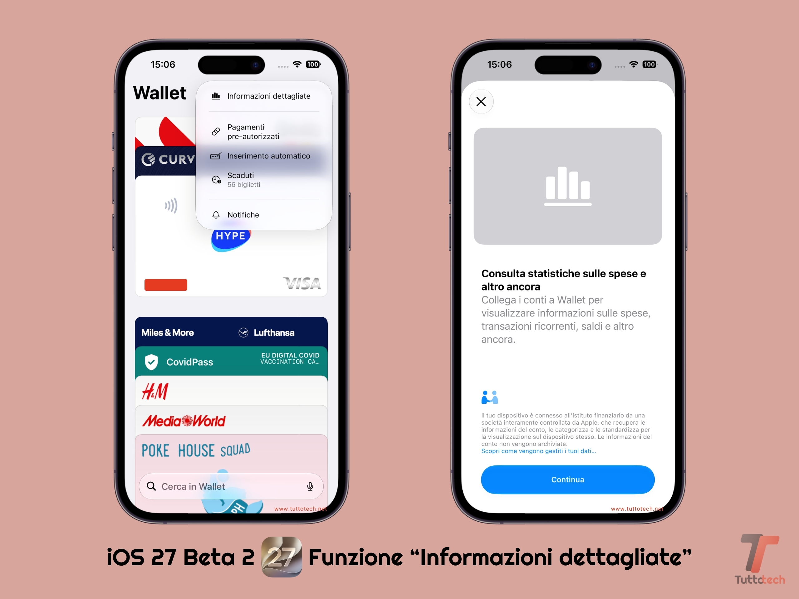 Apple iOS 27 - Beta 2 - Apple Wallet - Informazioni dettagliate
