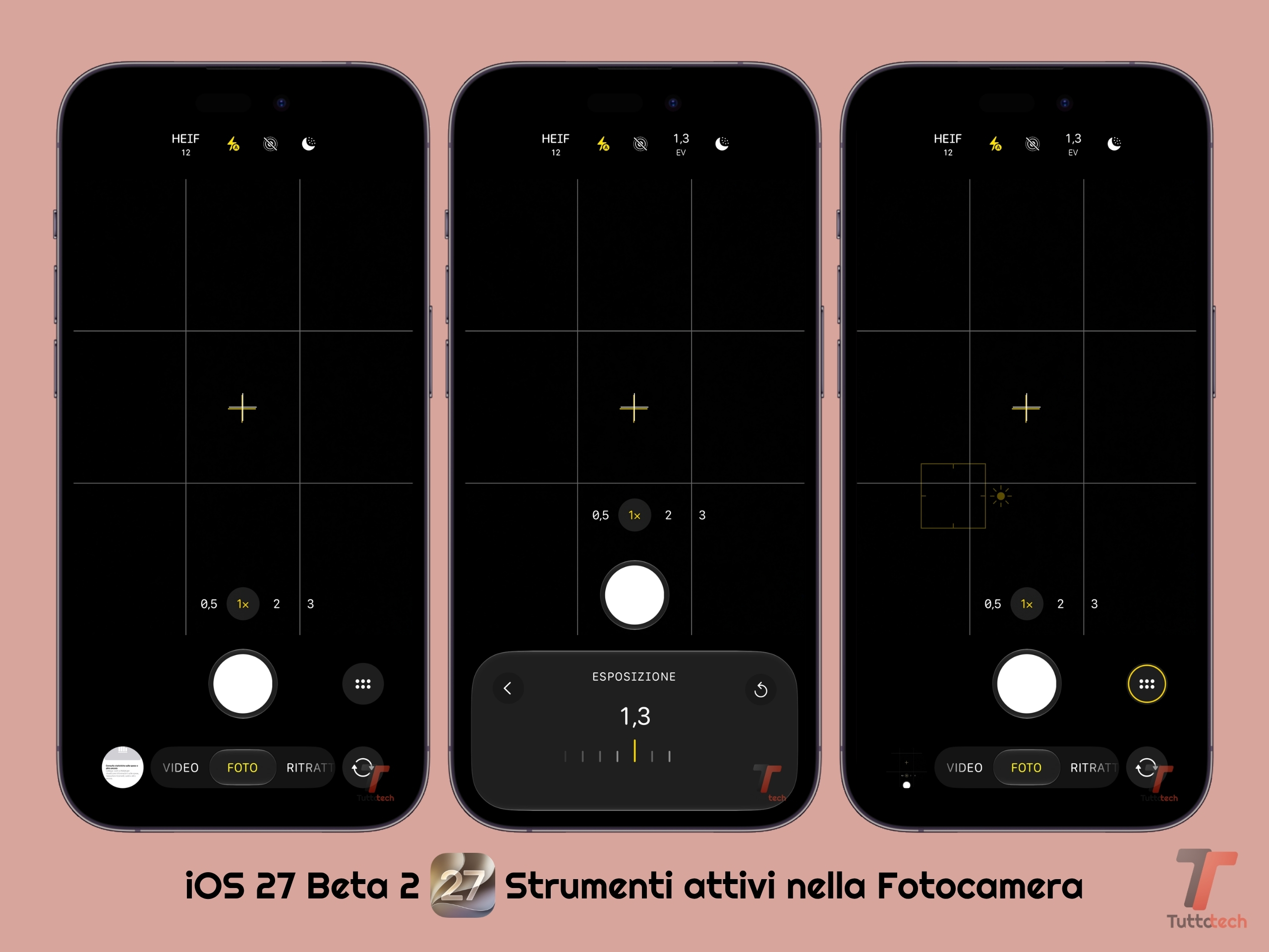 Apple iOS 27 - Beta 2 - Fotocamera - Strumenti attivi