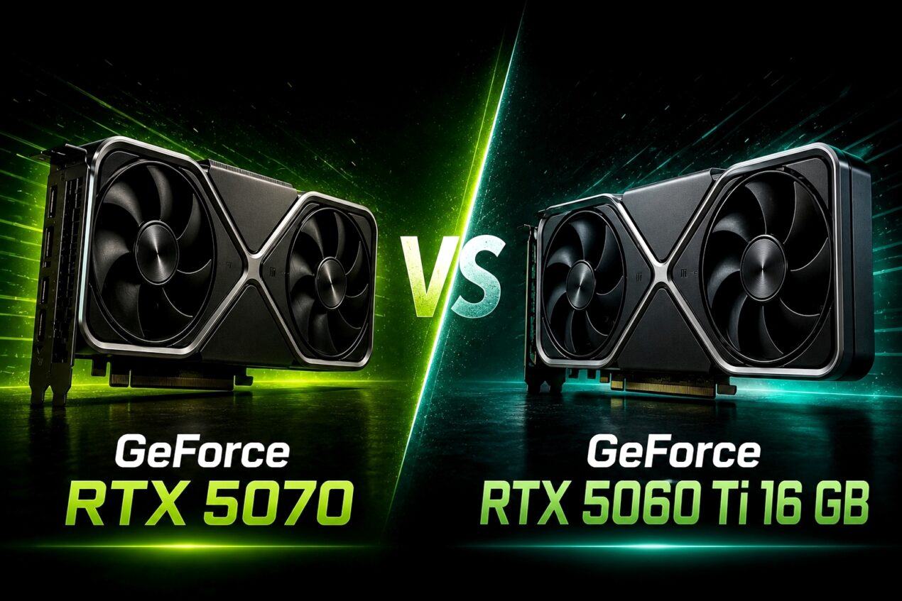 NVIDIA GeForce RTX 5070 vs GeForce RTX 5060 Ti 16 GB: gaming, consumi e prezzi
