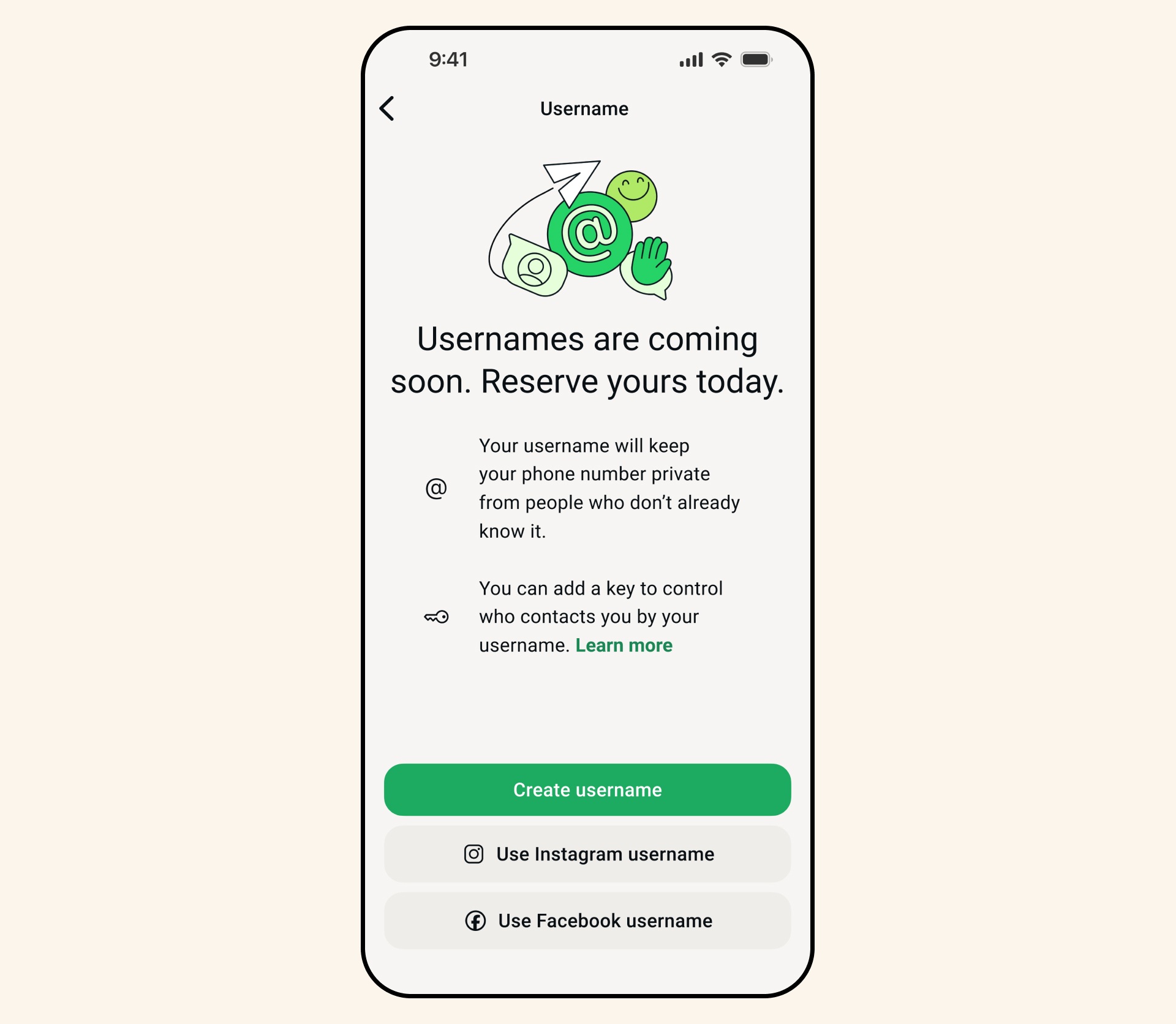 I nomi utente sono ufficiali (e già prenotabili) su WhatsApp per migliorare la privacy 1