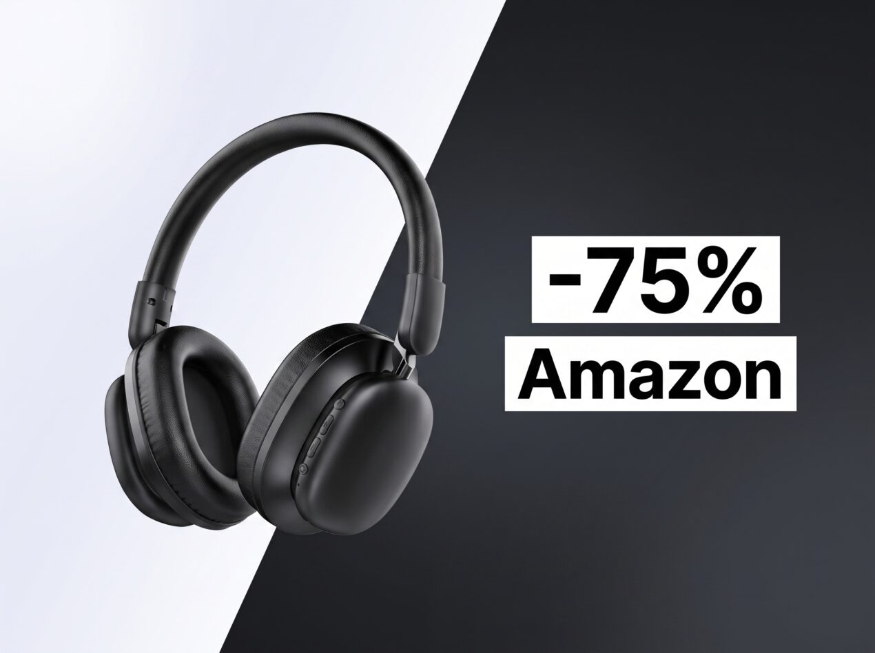 Cuffie bluetooth over-ear con 100 ore di autonomia e ANC al 98% a meno di 20€ su Amazon: sconto del 75%