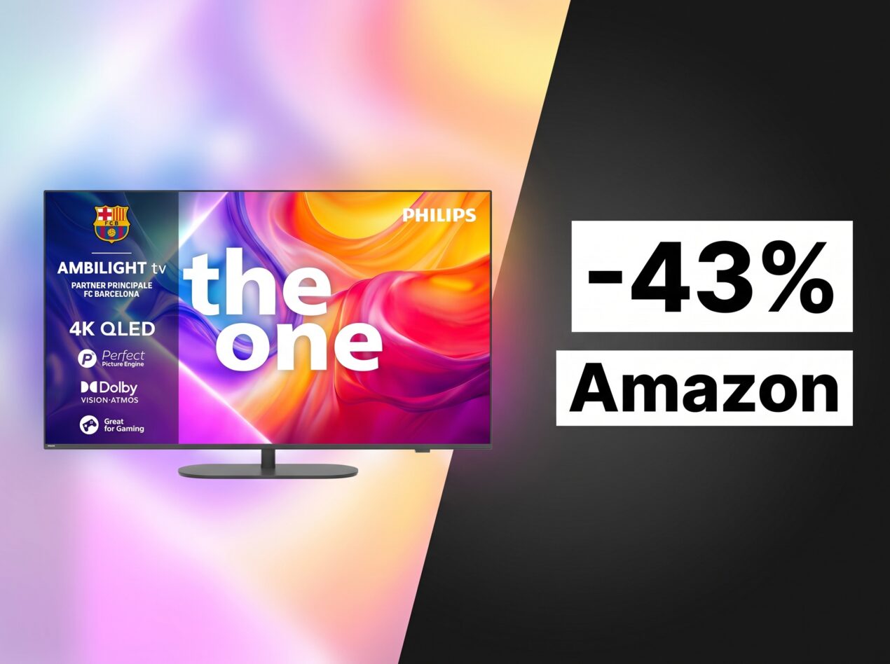 Philips Ambilight 'The One' 65" QLED 4K crolla a 685€ su Amazon: è il prezzo più basso di sempre (-43%)
