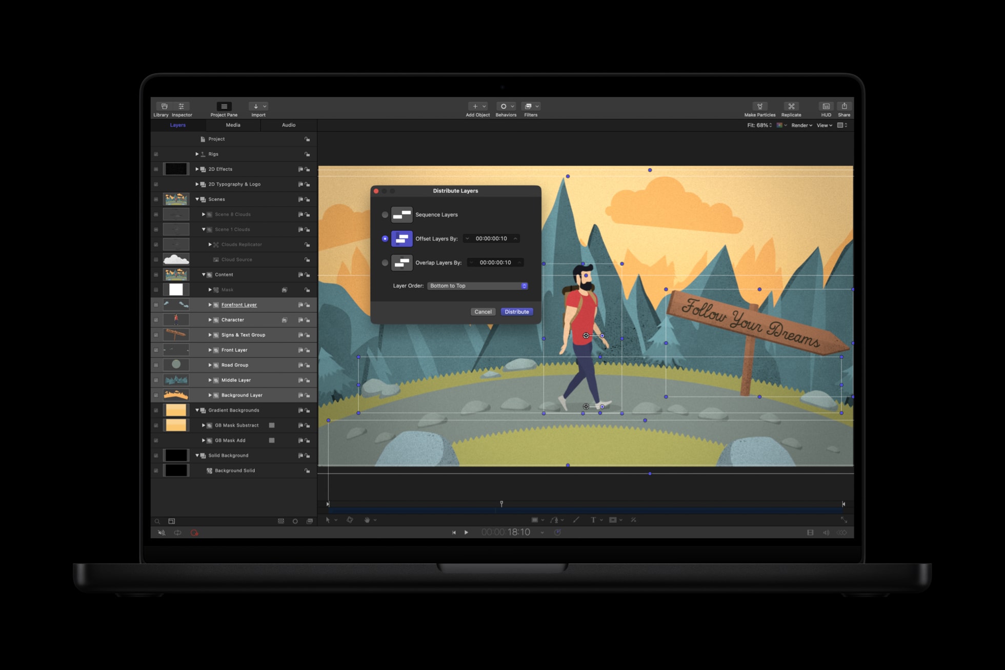 Apple Creator Studio - aggiornamenti giugno 2026 - "Distribute Layers" per Motion