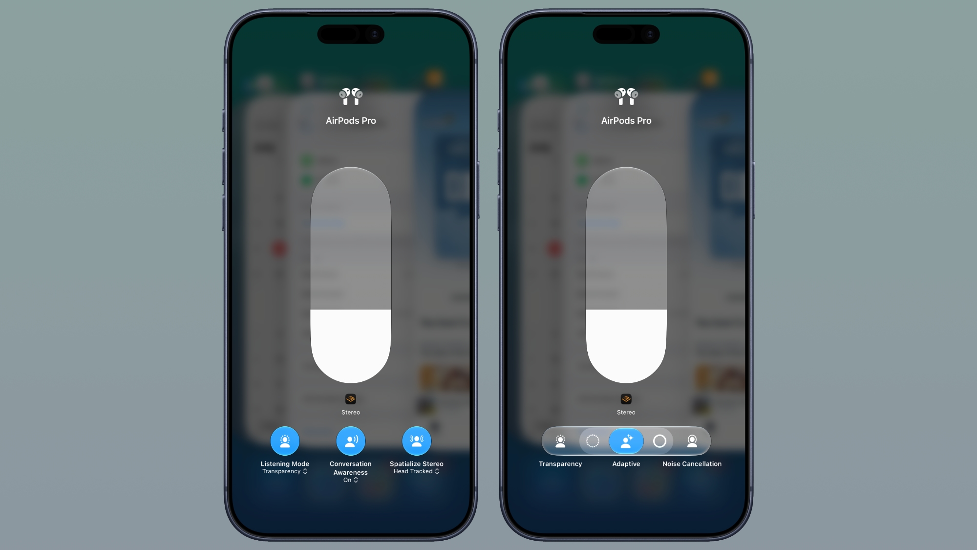 Apple iOS 27 Beta 4 - Centro di Controllo - Slider audio spaziale AirPods by MacRumors