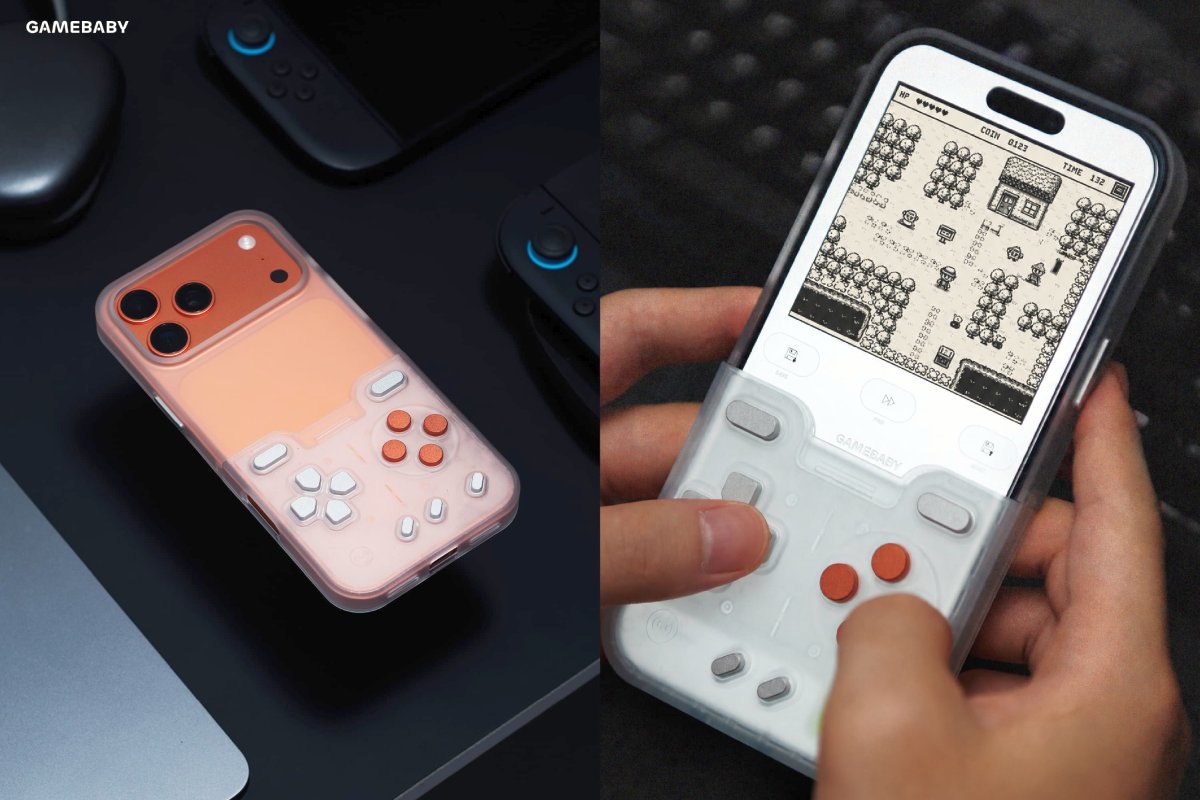 GameBaby Transparent Edition flip to play gaming case for iPhone 17 Pro Max