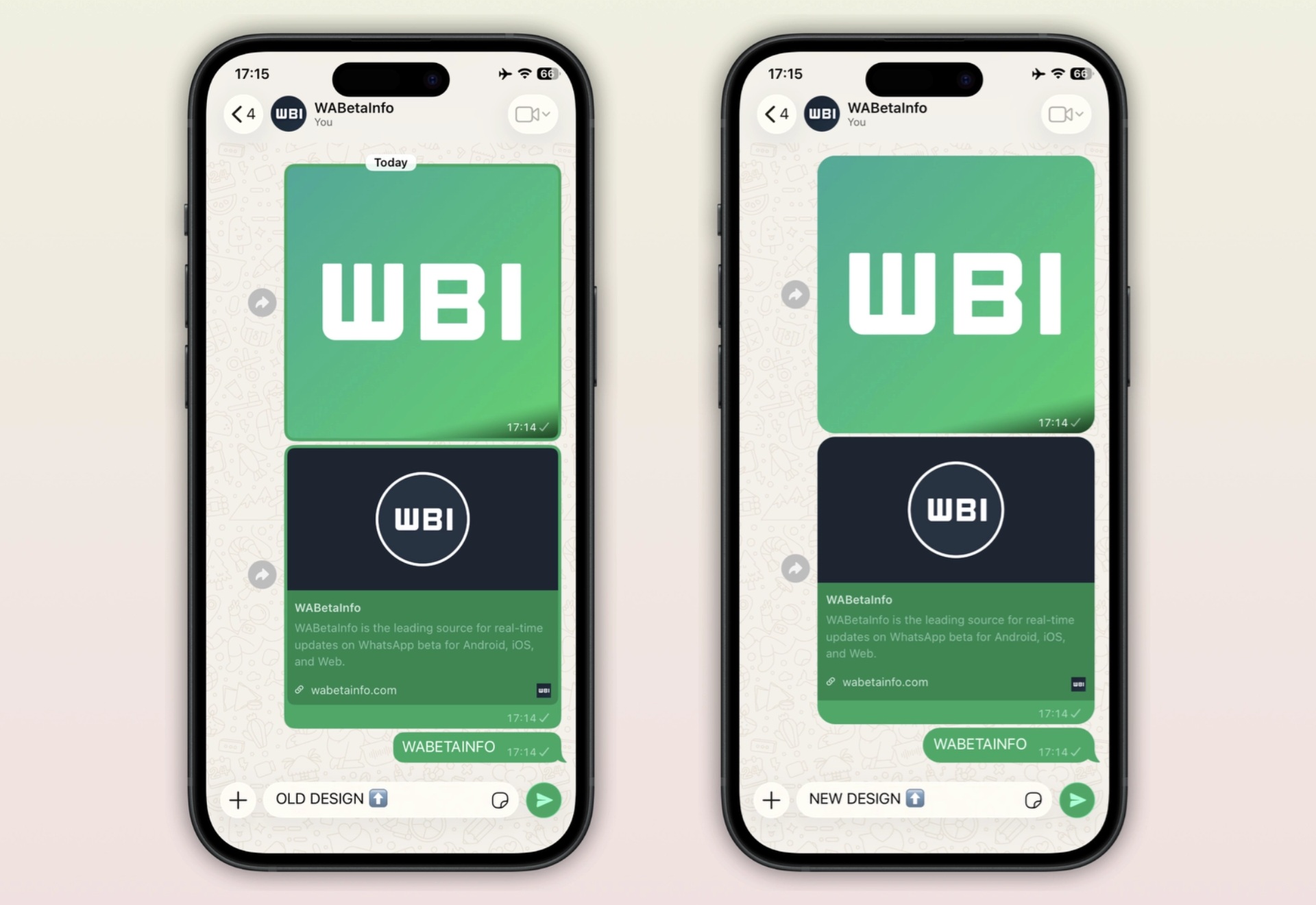 WhatsApp Beta v26.29.10.70 - nuovo design bolle messaggi WBI