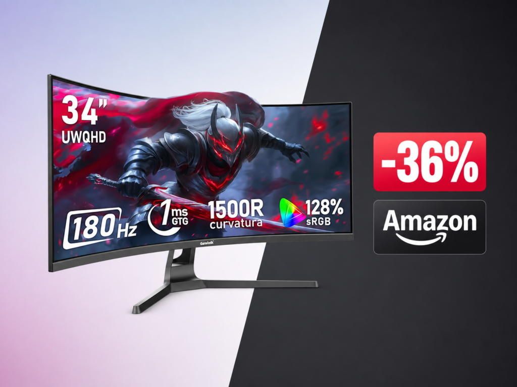 Questo monitor ultrawide 34" curvo da gaming crolla a 191€ su Amazon: 180Hz e UWQHD con 109€ di sconto 1