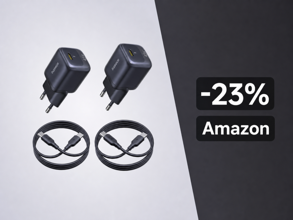 Baseus PicoGo GaN 45W in doppia confezione con cavi: prezzo mai così basso su Amazon 1