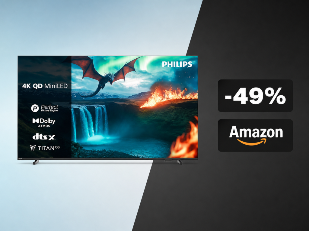 Philips TV a 354€: il Mini LED con Quantum Dot crolla del 49% e segna il minimo storico su Amazon 1