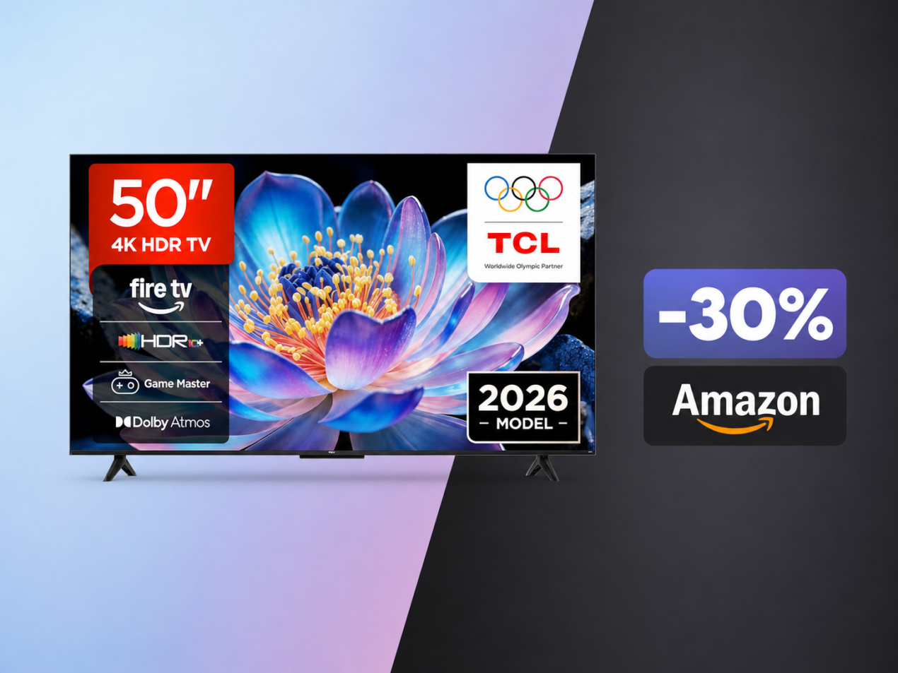 TCL 50V6D a soli 314€ su Amazon: il miglior Smart TV 4K da 50 pollici al prezzo più basso di sempre
