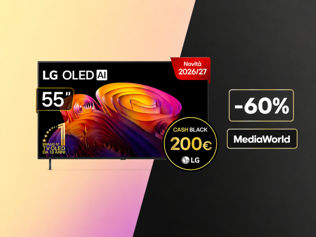 LG OLED AI B6E da 1.499€ crolla a 605€: il miglior prezzo mai visto su un TV OLED 55" del 2026 1