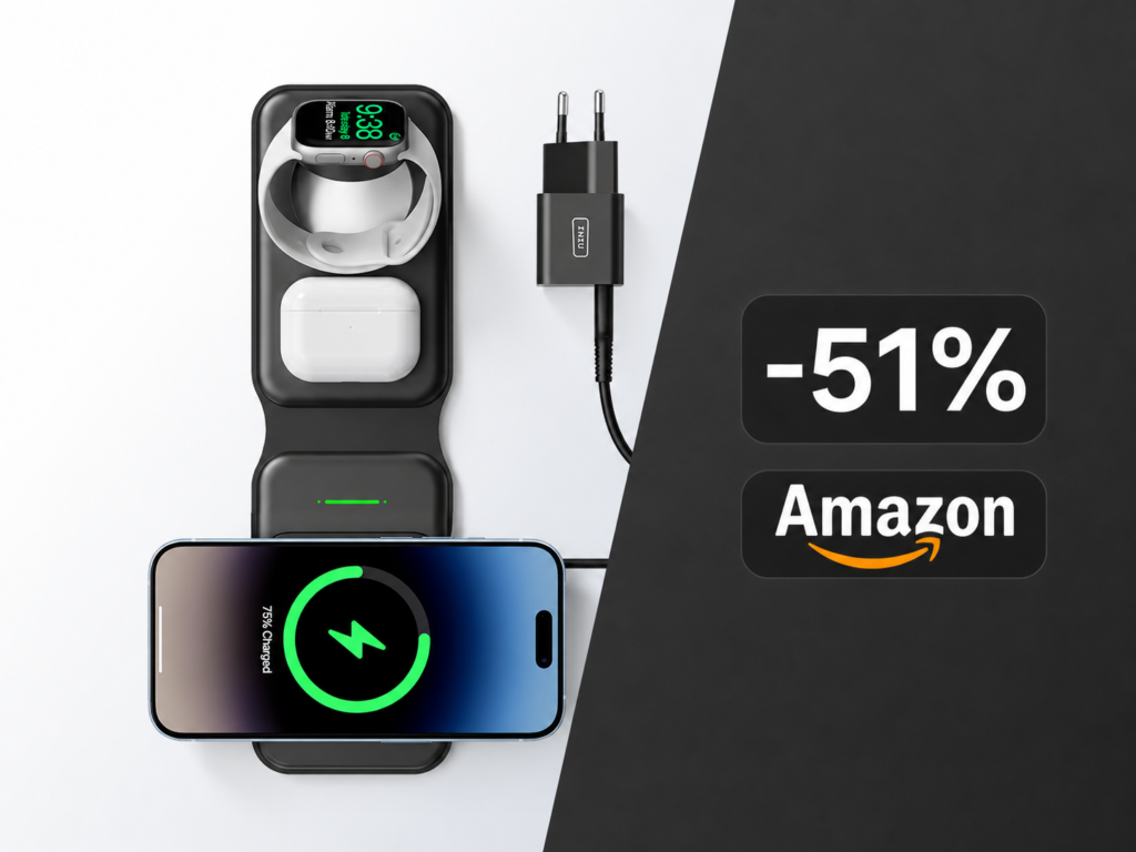 Il caricatore wireless 3 in 1 di INIU crolla del 50% su Amazon 1