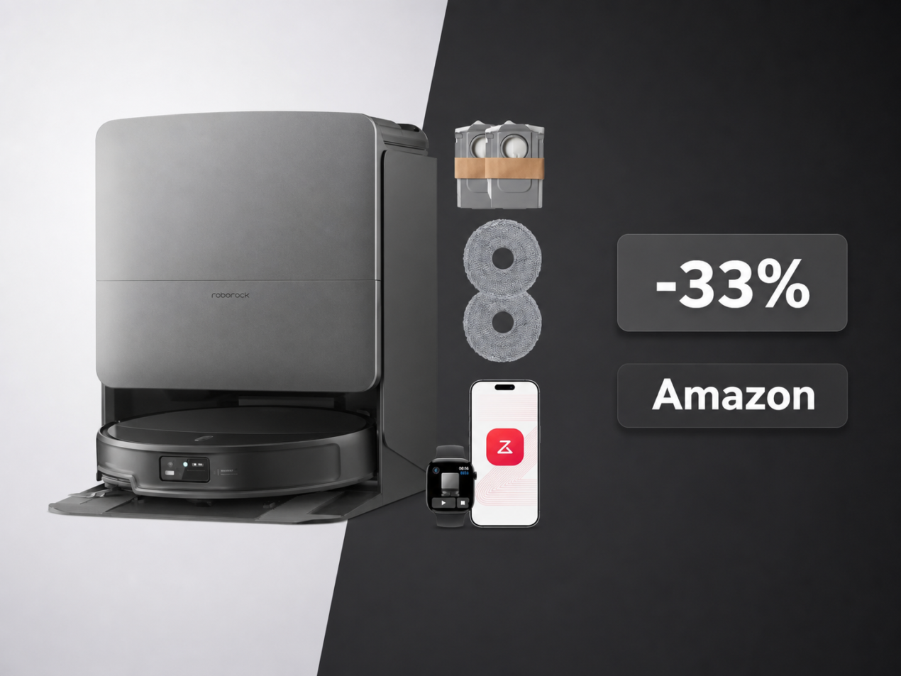 Roborock Saros 20 Set crolla a 999€ su Amazon: il robot del CES 2026 con 36.000 Pa in offerta