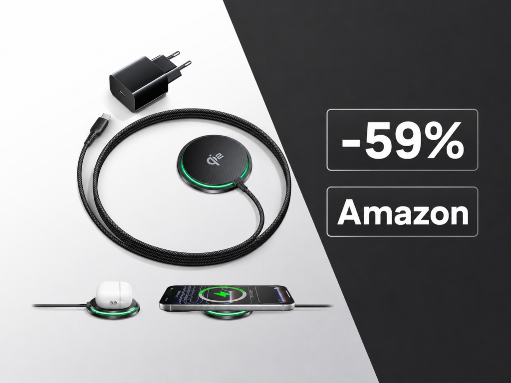 Caricatore wireless Qi2 con ventola a 11,62€ su Amazon: sconto del 59% e adattatore incluso 1
