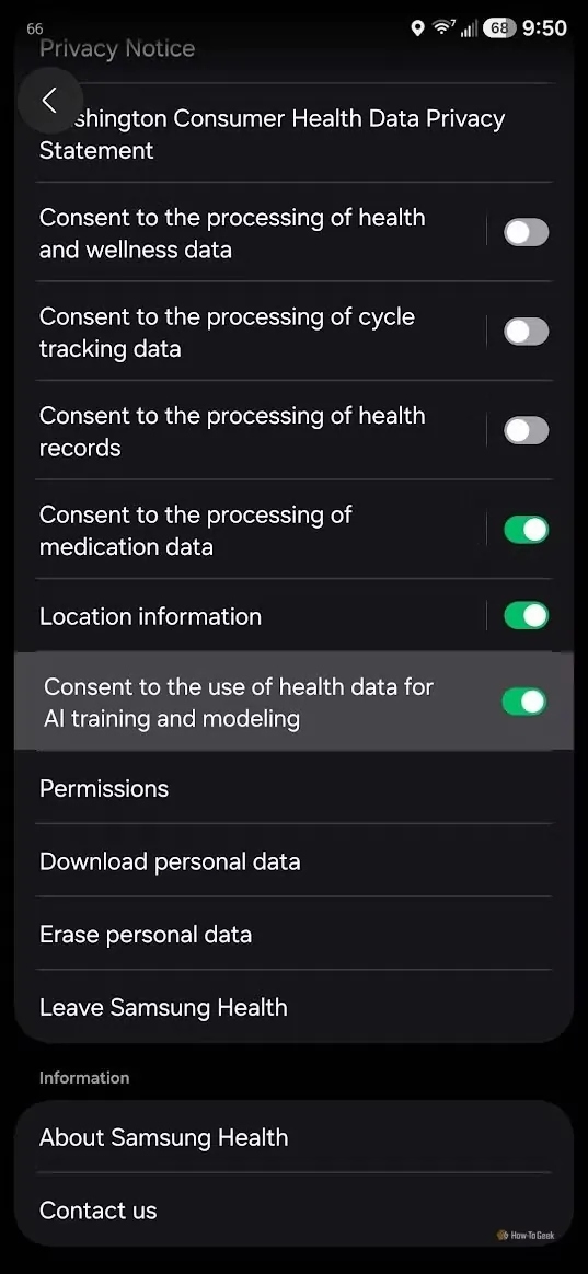 Samsung Health potrebbe obbligarvi a condividere i vostri dati per l'addestramento IA 1