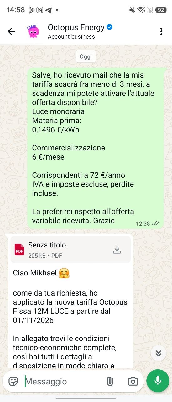 Octopus Energy: avete la tariffa a 0,099 €/kWh in scadenza? Ecco cosa fare per continuare a risparmiare 1