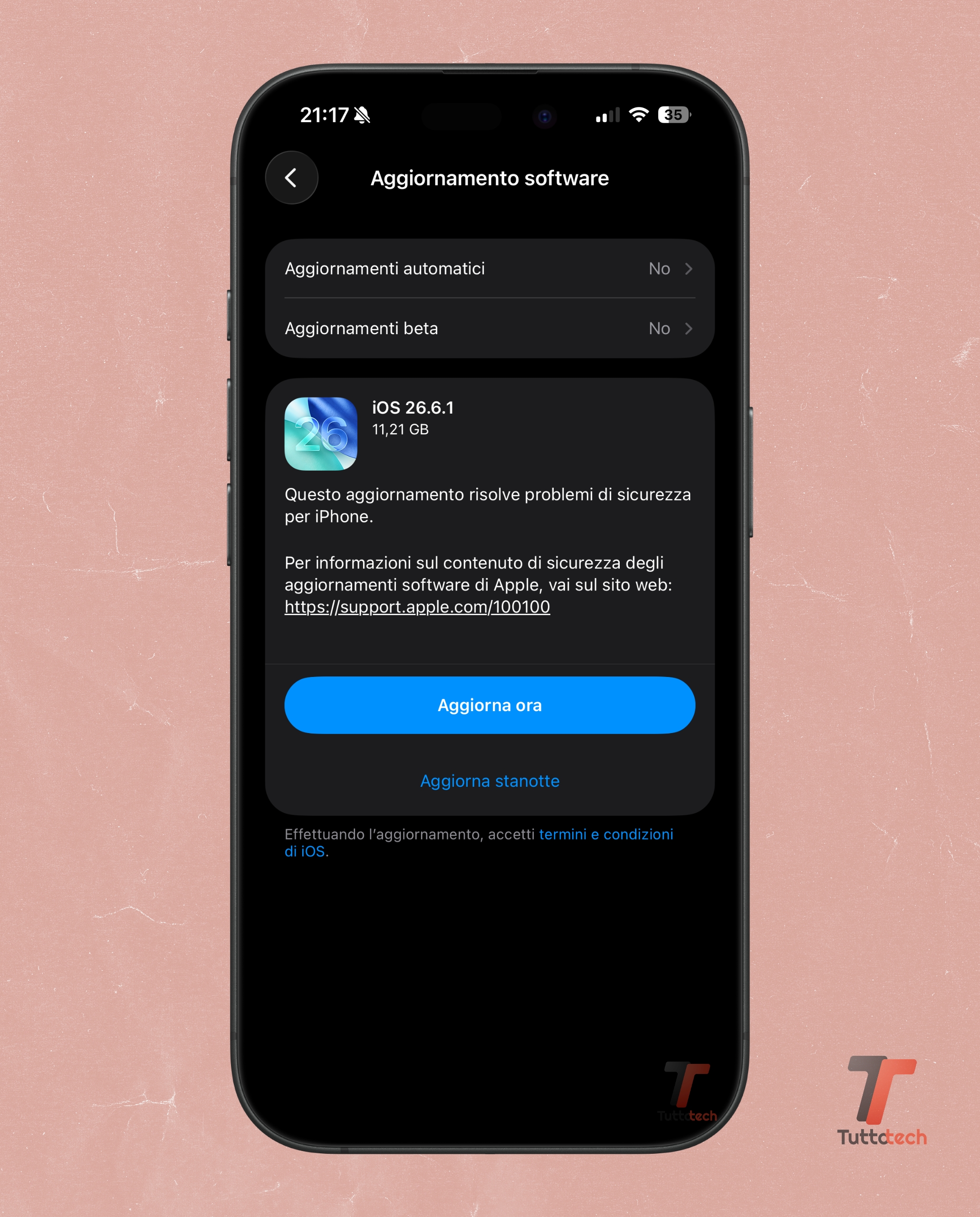 Apple iOS 26.6.1 on iPhone 17