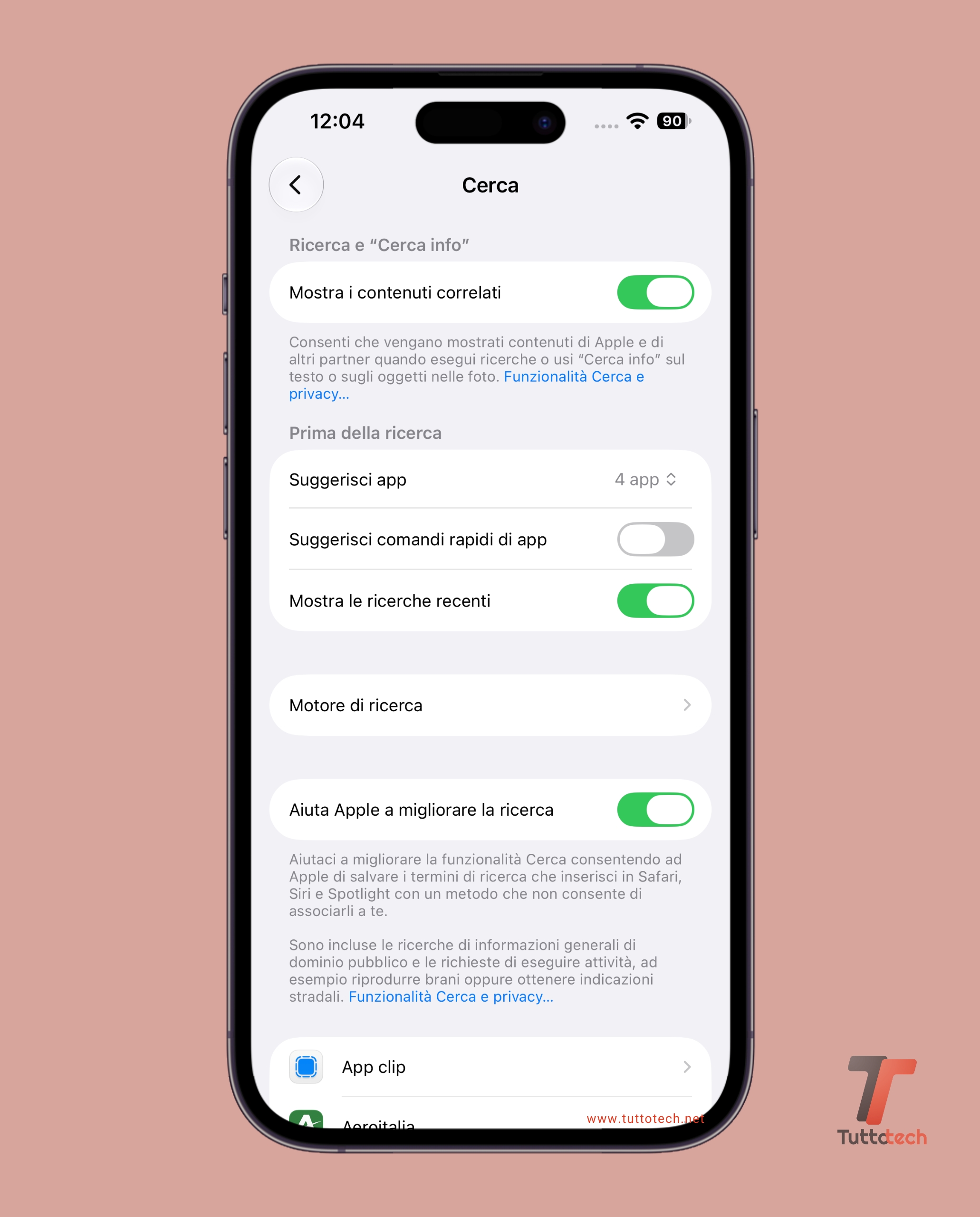 Apple iOS 27 DB5 - Impostazioni - Cerca