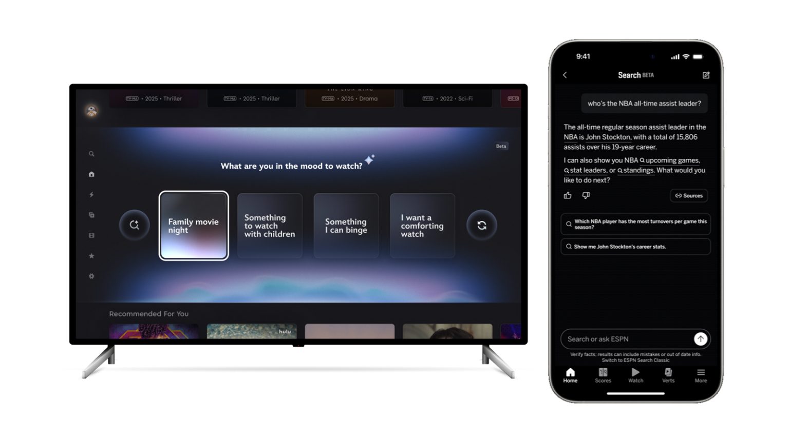 funzionalità di intelligenza artificiale in test su Disney+ e ESPN
