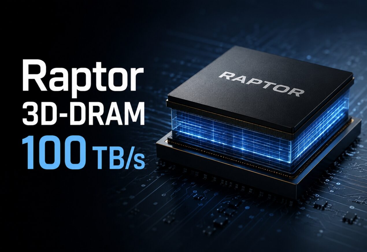 Raptor 3D-DRAM è la nuova memoria che sfida l’HBM con una banda di 100 TB/s