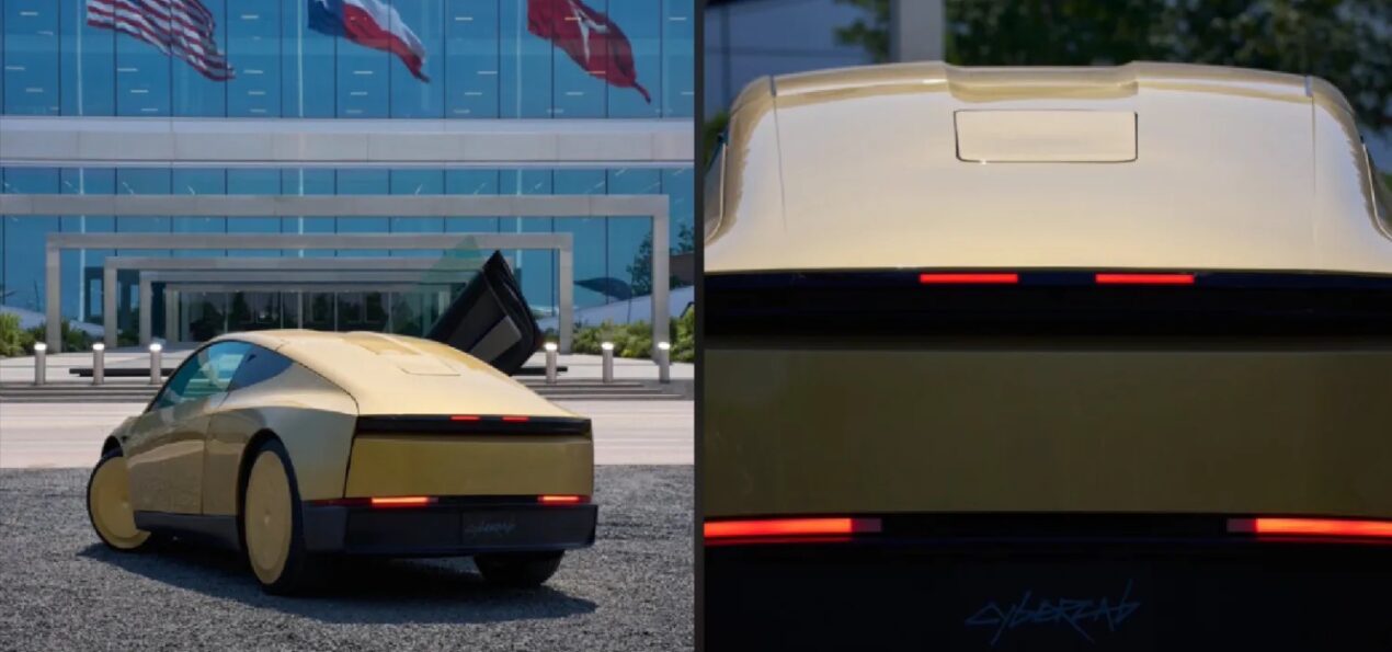 Tesla mostra il primo Cybercab con l'antenna Starlink integrata