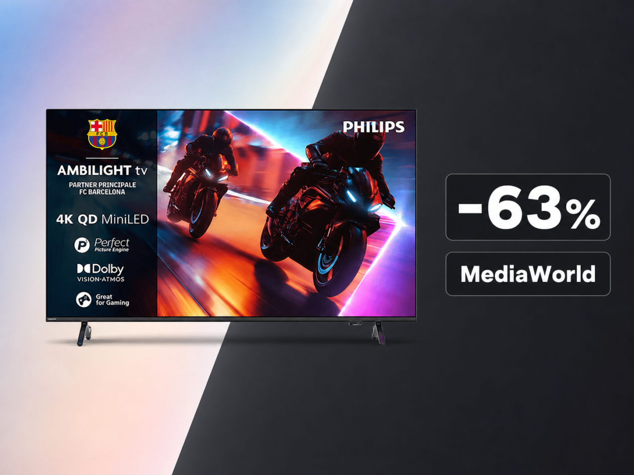 Philips 55MLED920 a 409€: il QD MiniLED con Ambilight crolla del 41% su MediaWorld