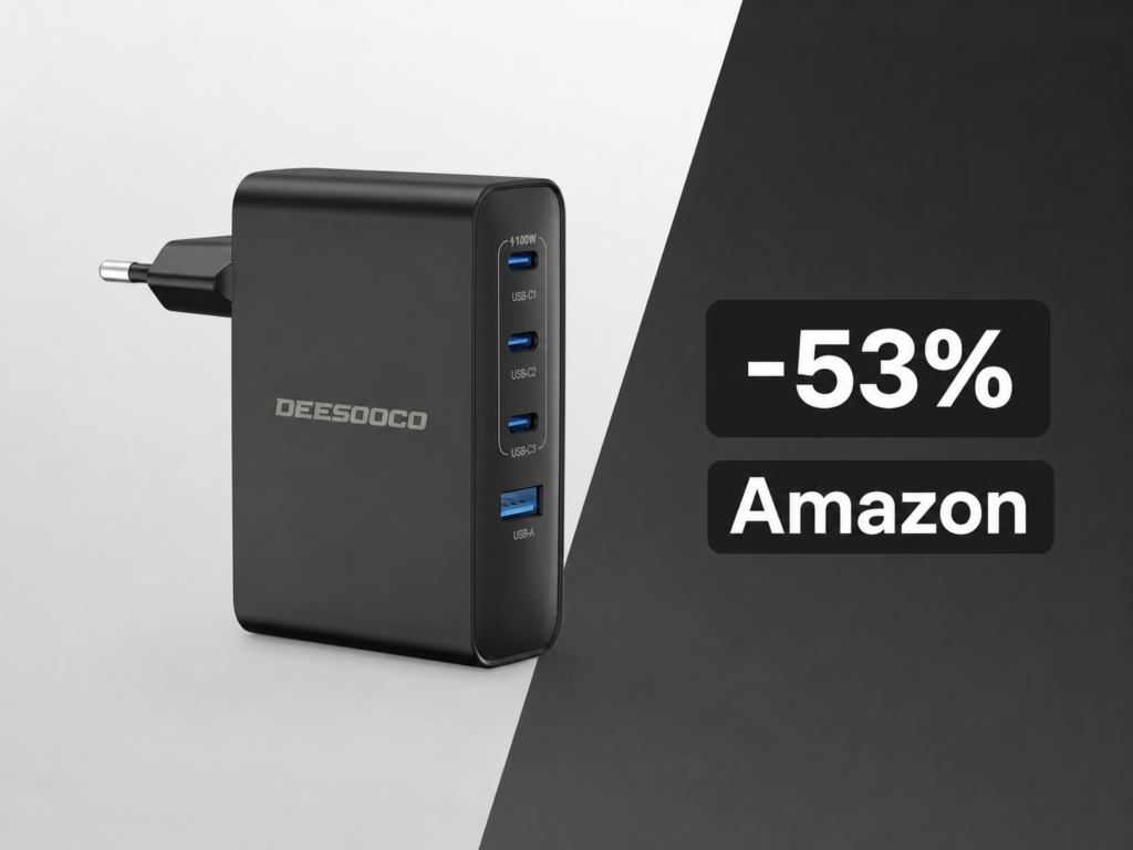Caricabatterie USB-C 100W con 4 porte a soli 18€: sconto folle del 50% su Amazon 1