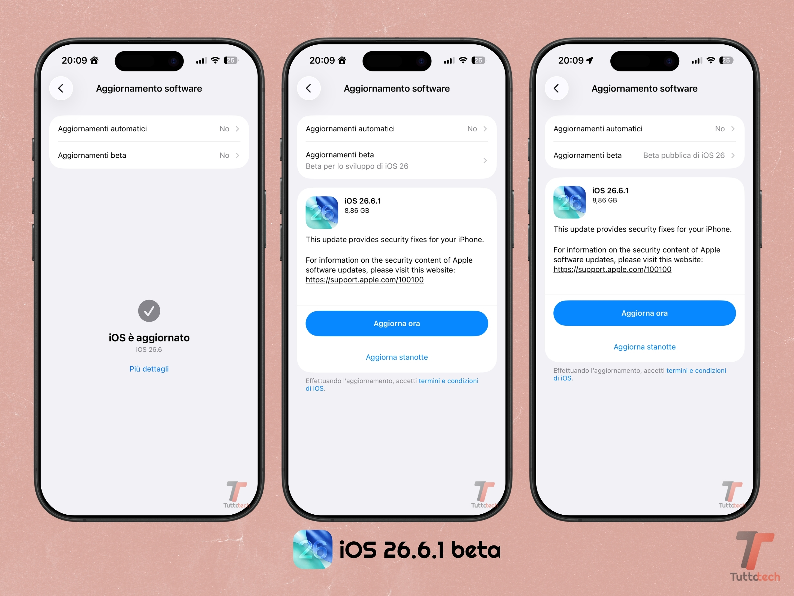 iOS 26.6.1 beta su Apple iPhone 17