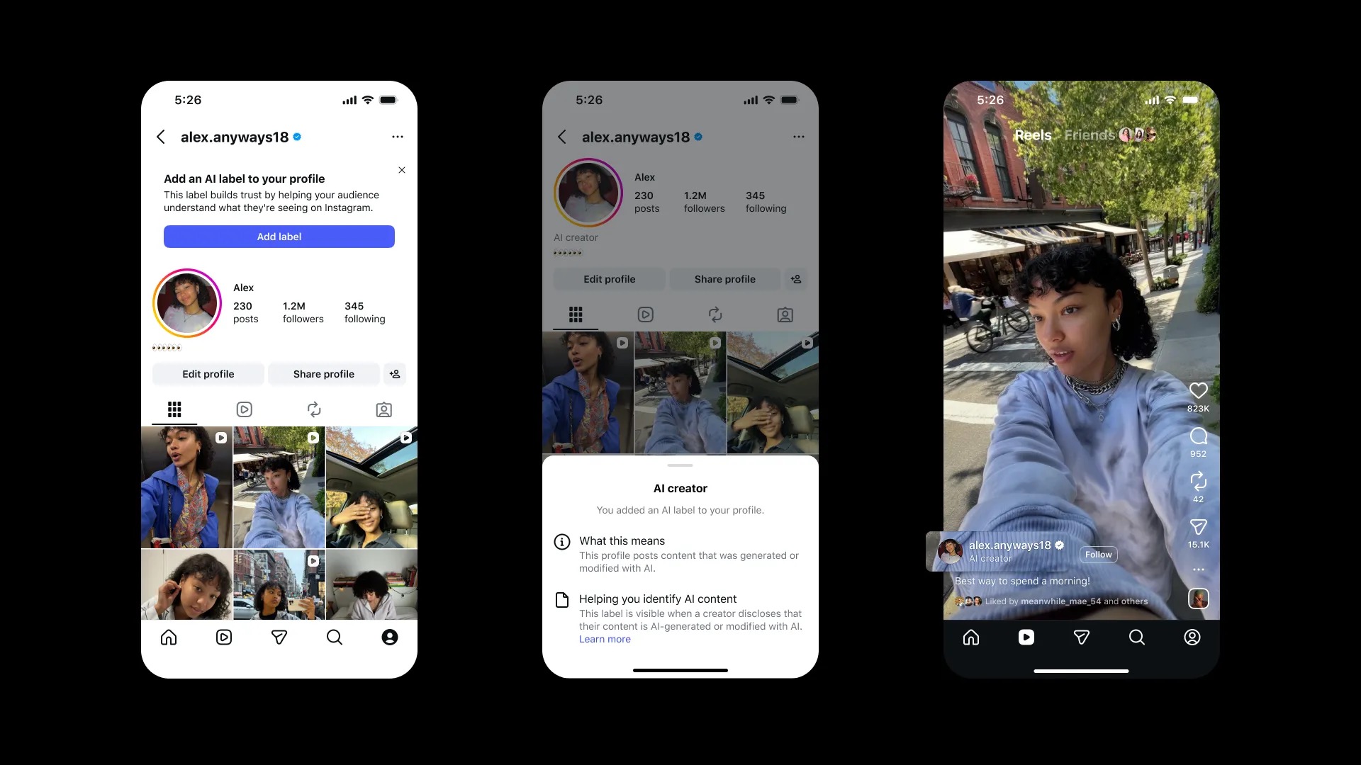 Instagram etichetta profilo AI