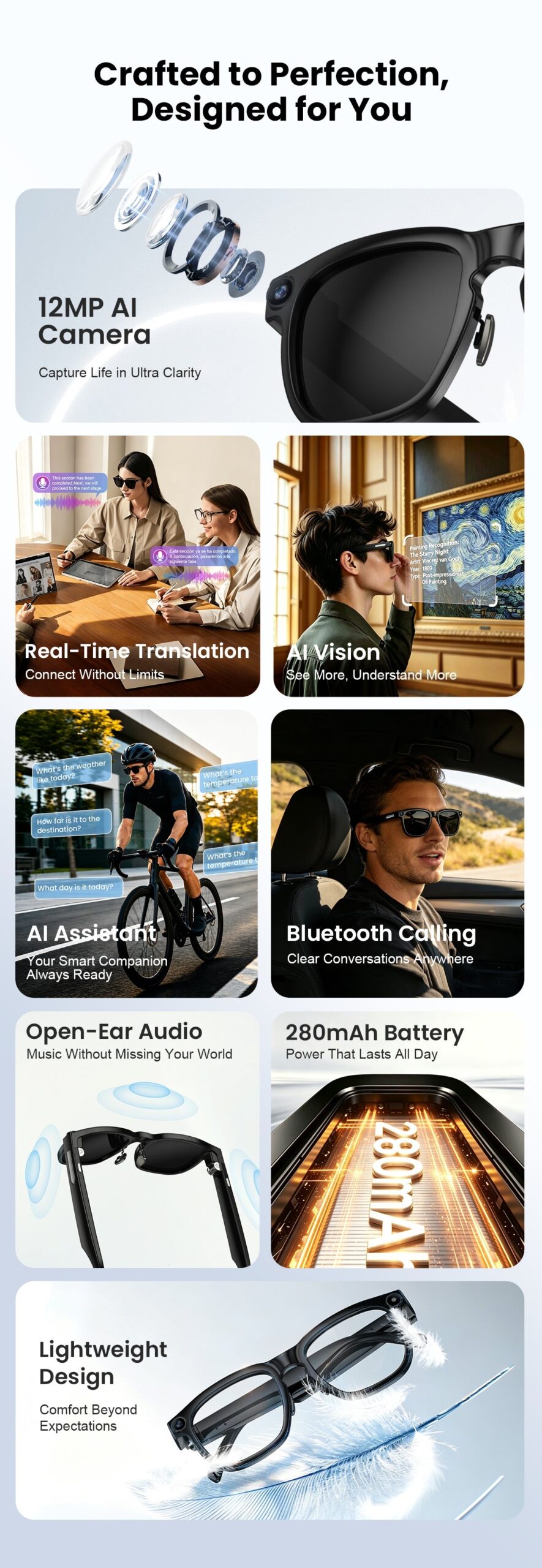 Rollme lancia nuovi occhiali smart economici con IA e fotocamera Sony da 12 MP 3