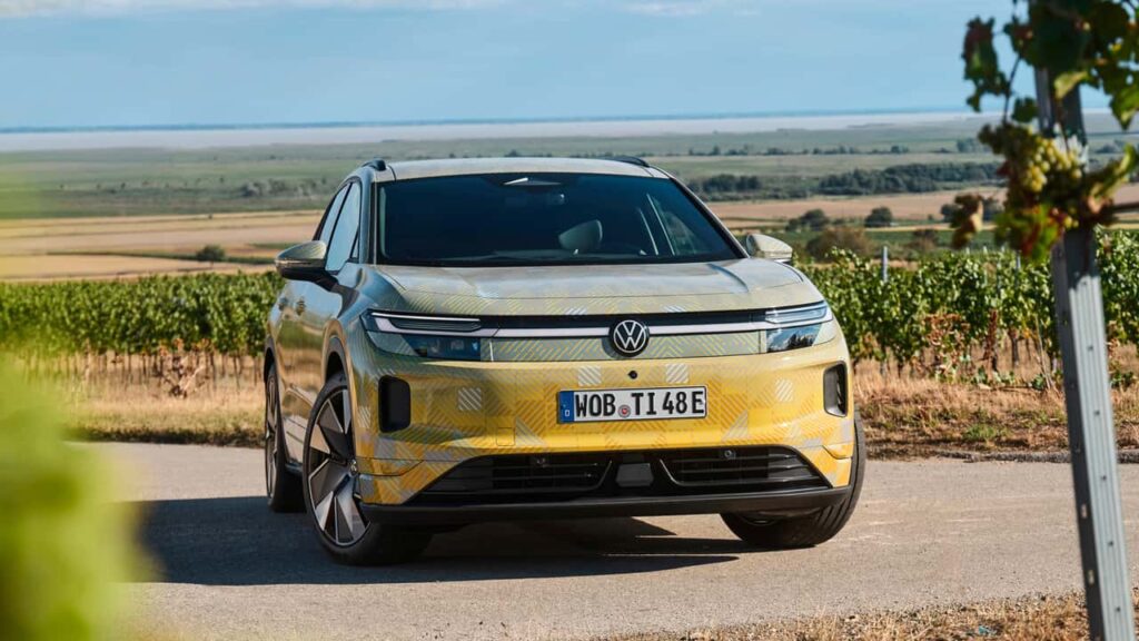 2027 volkswagen id tiguan camouflaged prototype