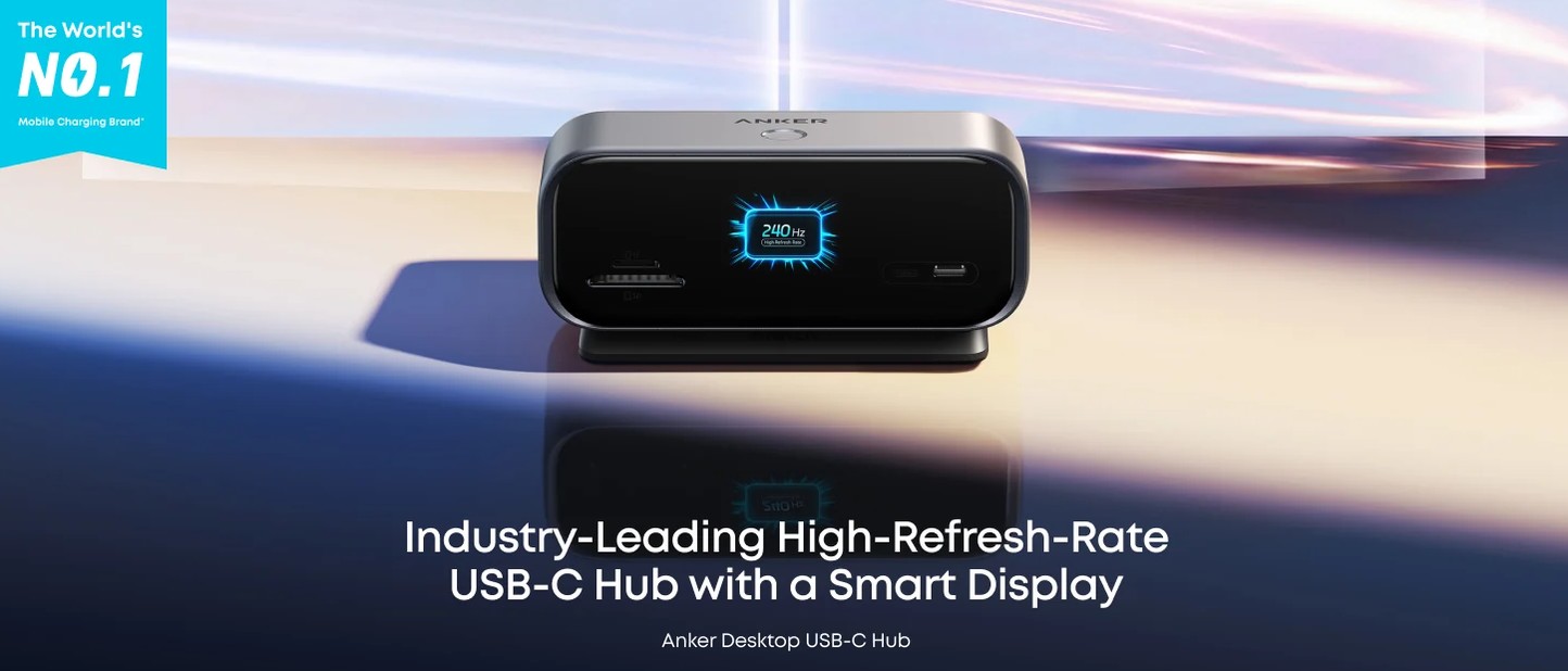 Anker Desktop USB-C Hub ufficiale: 10 porte e doppio display fino a 240 Hz in un formato compatto 1