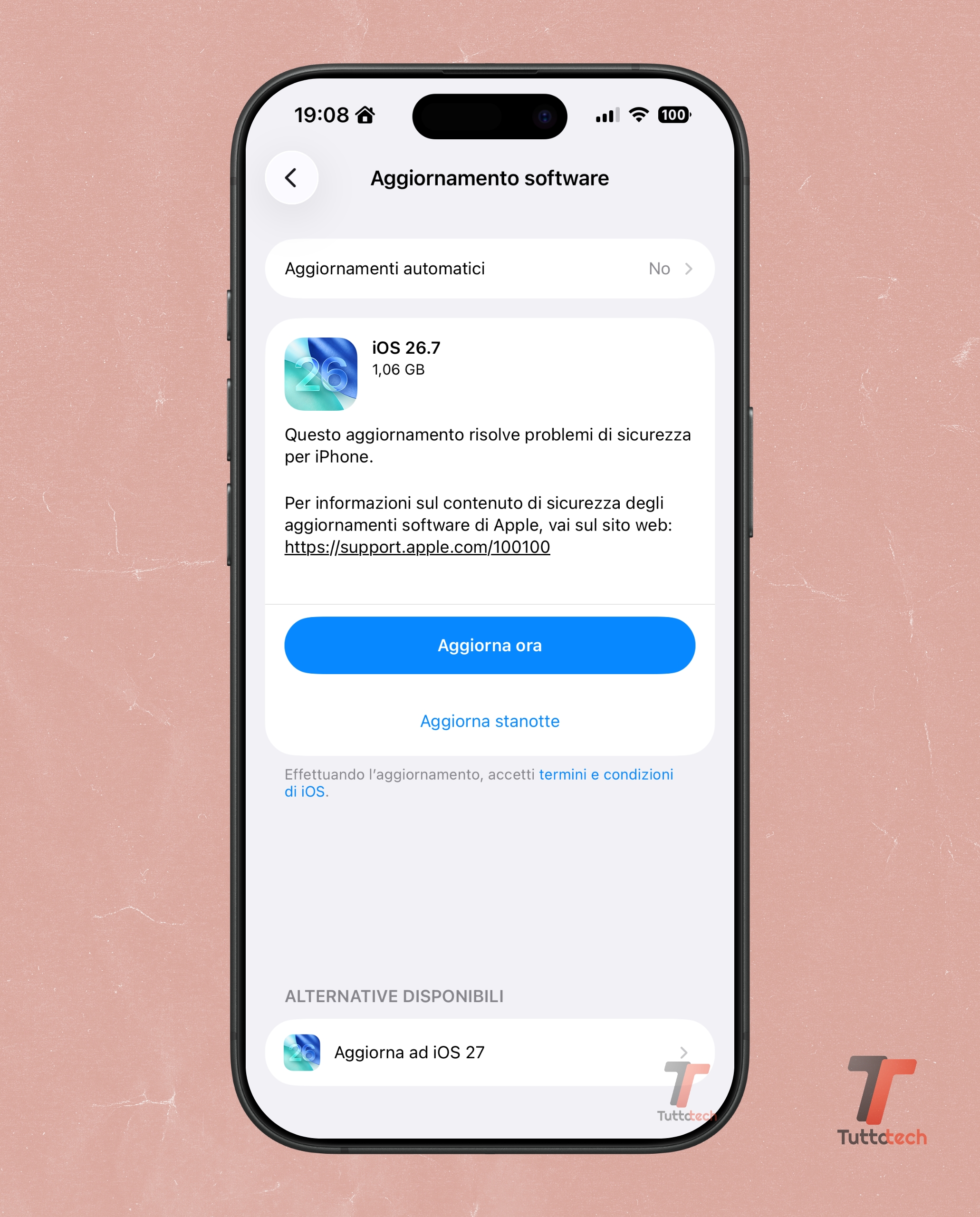 Apple iOS 26.7 provv on iPhone 17